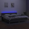 vidaXL Letto a Molle Materasso e LED Grigio Scuro 200x200cm in Tessuto