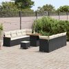vidaXL Set Divano da Giardino 11 pcs Nero polyrattan