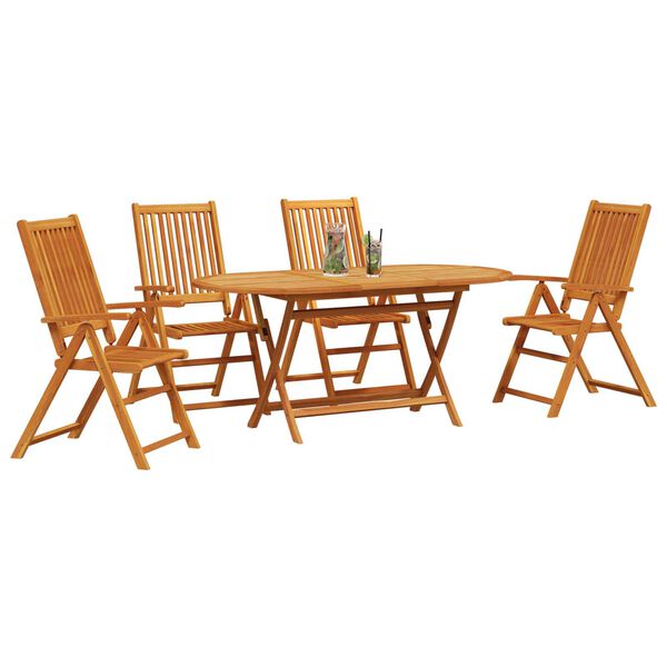 vidaXL Set da Pranzo per Giardino 5 pcs Marrone