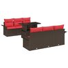 vidaXL Set Divano da Giardino 7 pz 6-Posti Marrone polyrattan