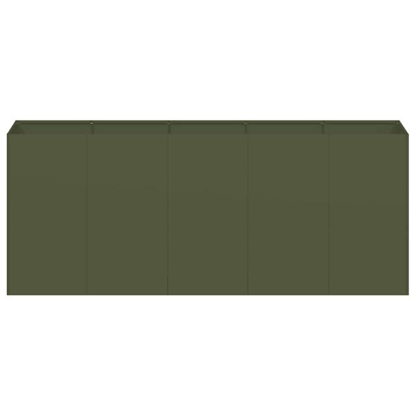 vidaXL Fioriera Verde Oliva 200x40x80 cm in Acciaio Laminato a Freddo