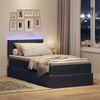 vidaXL Letto con contenitore e LED Grigio scuro 90 x 190 cm Velluto
