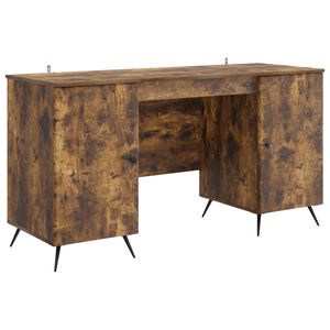 vidaXL Scrivania Rovere Fumo 142,5 x 50 x 75 cm Legno ingegnerizzato