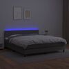 vidaXL Giroletto Molle con Materasso e LED Grigio 160x200cm Similpelle