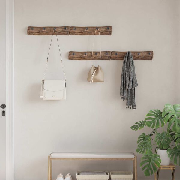 vidaXL Gancio Marrone 50 x 8 x 12 cm Legno Recuperato Massello