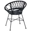 vidaXL Sedia da pranzo 2 pcs Nero 65 x 55,5 x 81 cm Rattan e Ferro