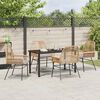 vidaXL Set da Pranzo per Giardino con cuscino 5 pcs Marrone polyrattan