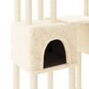 vidaXL Albero per Gatti con Tiragraffi in Sisal Crema 199 cm