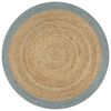 vidaXL Tappeto Lavorato a Mano in Juta con Bordo Verde Oliva 150 cm