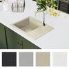 vidaXL Lavello da Cucina con Foro Troppopieno Ovale Beige in Granito