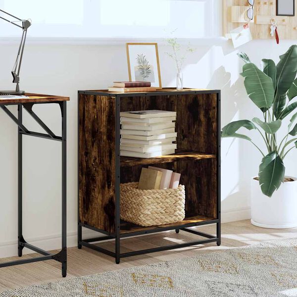 vidaXL Libreria Rovere Fumo 60x35x76 cm in Legno Multistrato