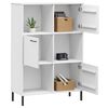 vidaXL Libreria Gambe Metallo Bianco 90x35x128,5cm Legno Massello OSLO