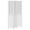 vidaXL Divisorio Ambienti 3Pannelli Bianco Legno Massello di Paulownia