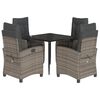 vidaXL Set da Pranzo da Giardino 5 pz con Cuscini in Polyrattan Grigio
