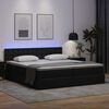 vidaXL Letto con contenitore e LED Nero 180 x 200 cm Pelle Sintetica