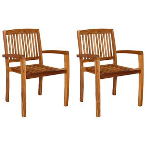 vidaXL Sedie da Giardino Impilabili 2 pz in Legno Massello di Teak