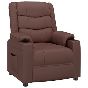 vidaXL Poltrona Reclinabile Marrone in Similpelle