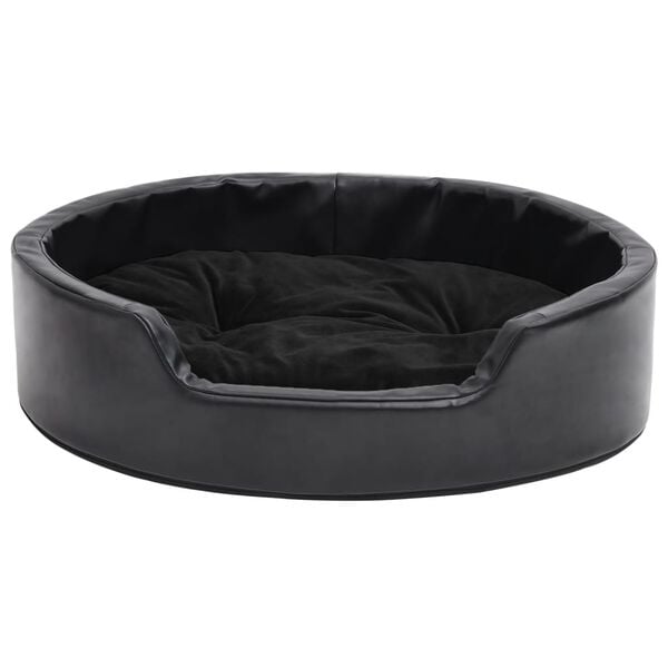 vidaXL Lettino per Cani Nero 69x59x19 cm in Peluche e Similpelle