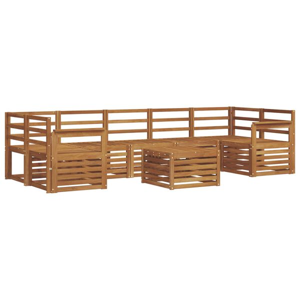 vidaXL Set divani 8 pcs Naturale Legno di Acacia Massello
