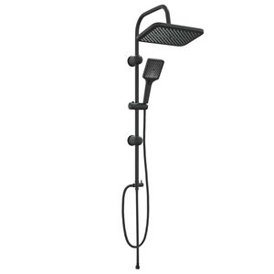 vidaXL Sistema doccia con soffione Nero 48 x 30 x 100 cm Acciaio Inox