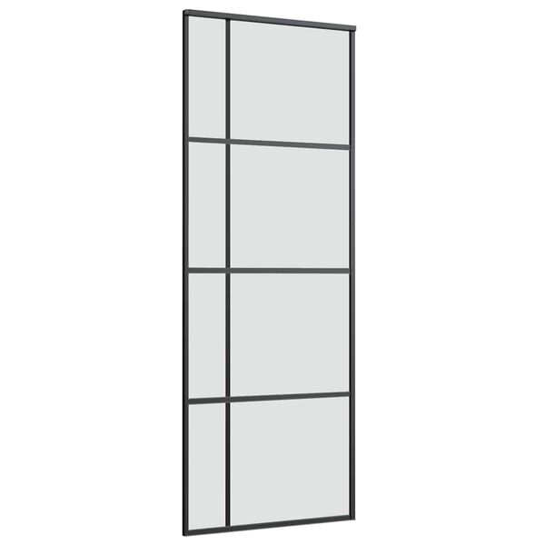 vidaXL Porta Scorrevole con Ferramenta 76x205cm Vetro ESG Alluminio