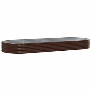 vidaXL Letto Giardino Acciaio Zincato 373x140x36 cm Marrone
