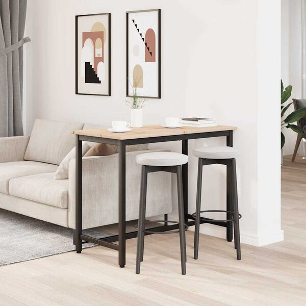 vidaXL tavolo Naturale 100 x 50 x 77 cm Legno ingegnerizzato e acciaio