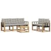 vidaXL Set di divani da esterno 6 pz Bianco e Grigio Chiaro