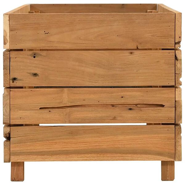 vidaXL Letto Rialzato 100x40x38 cm Legno di Teak di Recupero e Acciaio