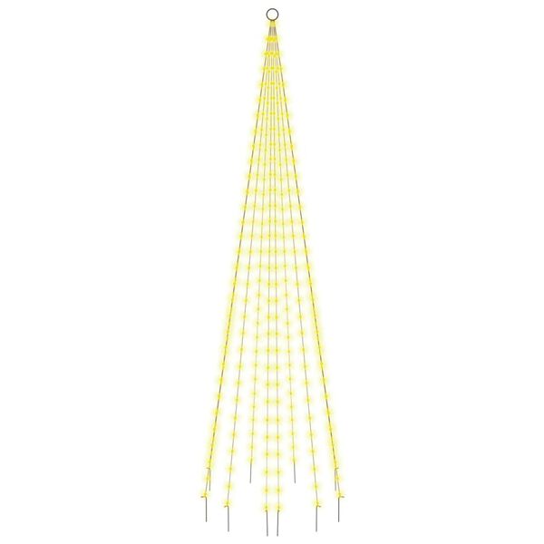 vidaXL Albero di Natale Pennone Bianco Caldo 310 LED 300 cm