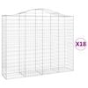 vidaXL Cesti Gabbioni ad Arco 18 pz 200x50x160/180 cm Ferro Zincato