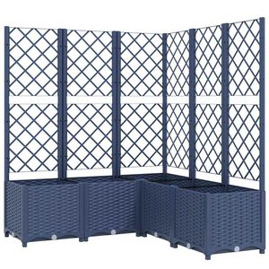 vidaXL Fioriera da Giardino Graticcio Grigio Blu 120x120x136cm PP