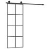 vidaXL Porta Scorrevole con Ferramenta 76x205cm Vetro ESG Alluminio