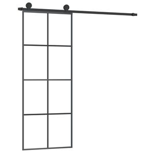 vidaXL Porta Scorrevole con Ferramenta 76x205cm Vetro ESG Alluminio