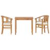 vidaXL Set da Pranzo per Giardino 3 pz in Legno Massello di Teak