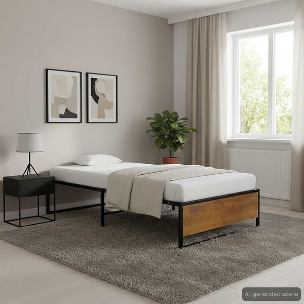 vidaXL Giroletto Nero in Metallo 90x200 cm