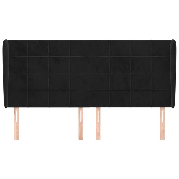 vidaXL Testiera ad Orecchio Nera 203x23x118/128 cm in Velluto