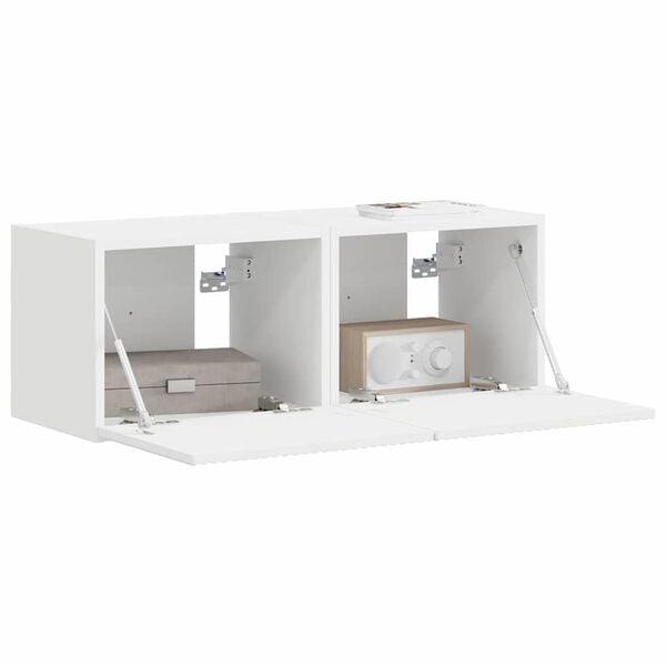 vidaXL Mobile TV da parete 2 pcs Bianco 60 x 31 x 29.5 cm