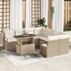 vidaXL Set Divano da Giardino con cuscino 9 pcs Beige Poly Rattan