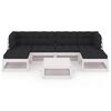 vidaXL Set Salotto Giardino 7pz con Cuscini Bianco Legno Massello Pino
