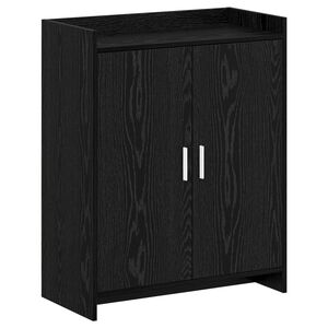 vidaXL Mobile per scarpe con porta Rovere Nero 73,5 x 36 x 92 cm