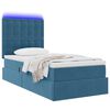 vidaXL Letto con contenitore e LED Blu Scuro 90 x 200 cm Velluto