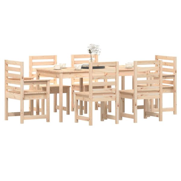 vidaXL Set da Pranzo da Giardino 7 pz in Legno Massello di Pino