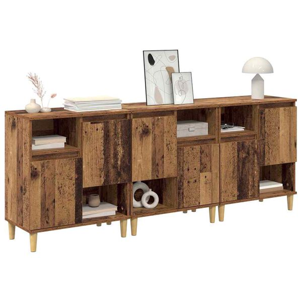vidaXL Sideboards 3 pcs Legno vecchio 60 x 35 x 70 cm
