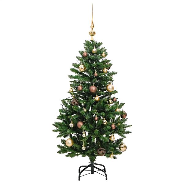 vidaXL Albero Natale Incernierato con 150 LED e Palline 150 cm