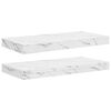 vidaXL Scaffale da parete 2 pz Marmo Bianco 50 x 23,5 x 3,8 cm