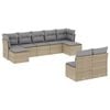 vidaXL Set Divano da Giardino 9 pz con Cuscini Beige in Polyrattan