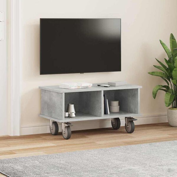 vidaXL Supporto TV Grigio cemento 68,5 x 35 x 35 cm Legno multistrato