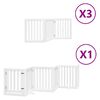vidaXL Cancello Cani Porta Pieghevole Bianco 15 Pannelli 750 cm Pioppo