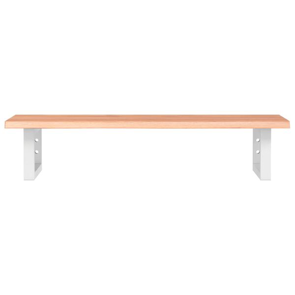 vidaXL Ripiano a Parete per Lavabo in Acciaio e Massello di Rovere